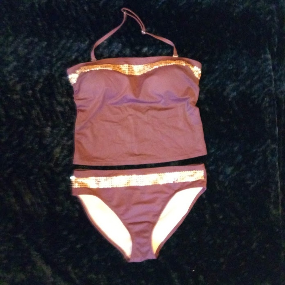 [Shape Fx Swim] Brown Bikini with Sequins (Size 8)